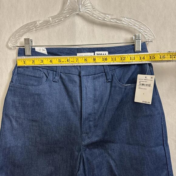 Good American Women's Size 6/28 Dark Wash Wide Leg Good Skate Jeans - Picture 10 of 12